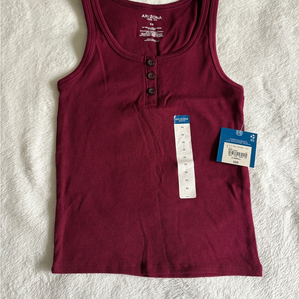 Arizona Jean Company Women's Maroon Tank Top